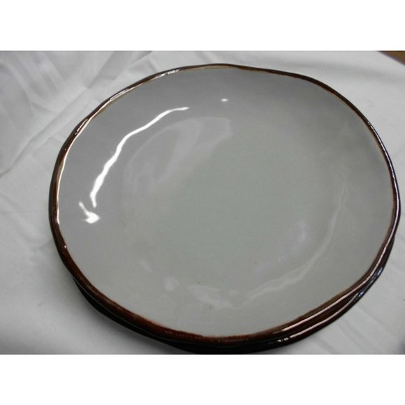 Essex 8 x 7 Plate Gray Brown Set of 2 Lovely - Picture 2 of 3